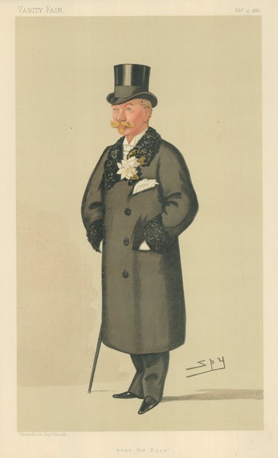 The Hon Harry Tyrwhitt-Wilson, Near the Rose, 13 February 1886, Vanity Fair cartoon by Leslie Matthew Ward