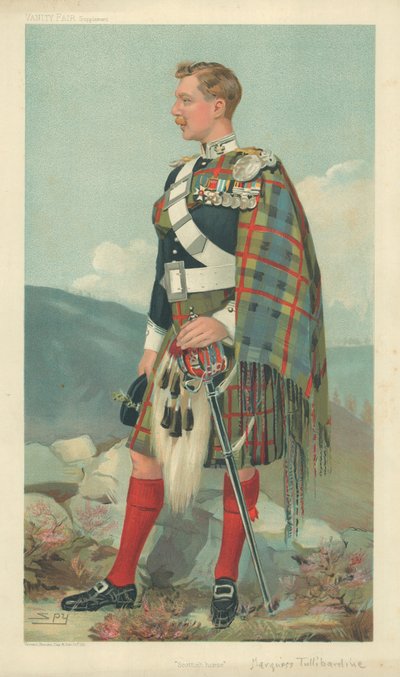 The Marquis of Tullibardine, Scottish Horse, 23 March 1905, Vanity Fair Cartoon by Leslie Matthew Ward