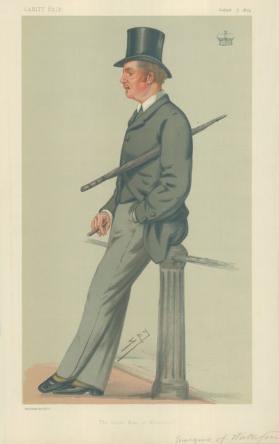 The Marquis of Waterford, The great man of Waterford, 9 August 1879, Vanity Fair cartoon by Leslie Matthew Ward