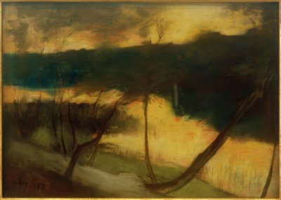 River Landscape - Evening Mood by Lesser Ury