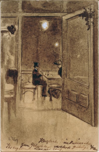 Hall of Café Bauer by Lesser Ury