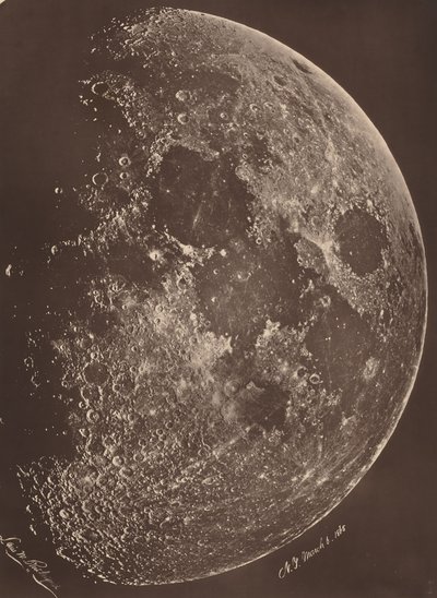 Photograph of the Moon at its First Quarter by Lewis Morris Rutherfurd