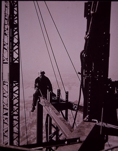 Empire State Building Under Construction, Showing Bolter with Spanner by Lewis Wickes Hine
