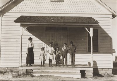 Five Pupils Present at School No. 6, District 3, Fort Michigan, Colorado by Lewis Wickes Hine