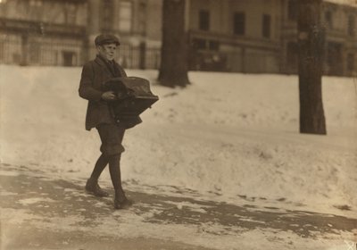 Louis A. Caulfield, Aged 16, on Boston Common Delivering a Heavy Type-Writer by Lewis Wickes Hine