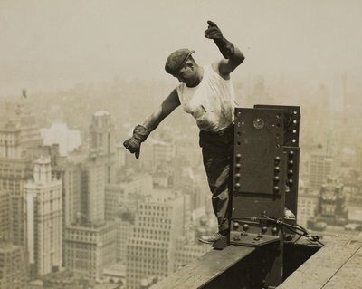 Worker Giving High-Signal to the Derrick Crew by Lewis Wickes Hine