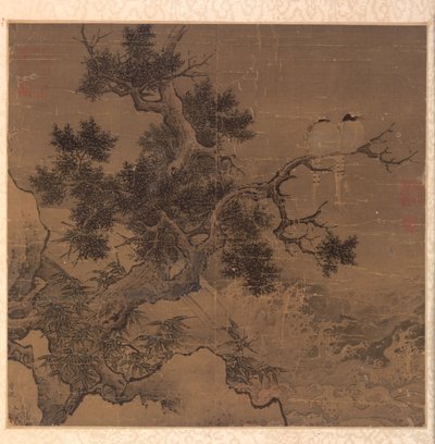 Birds on a Tree above a Cataract by Li Di