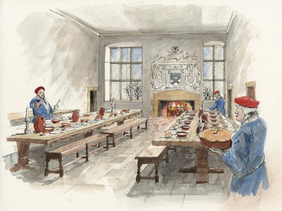 Reconstruction of the Great Hall at Hardwick Old Hall in 1601 by Liam Wales