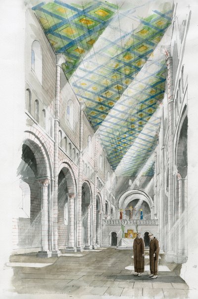 Reconstruction of the Interior of the Church of Old Sarum by Liam Wales