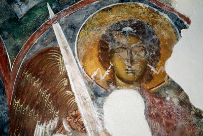 Archangel Michael, fresco in a Byzantine church in the ruins of Geraki castle by Unbekannt Unbekannt