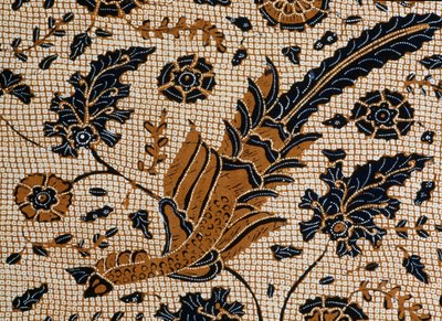 Batik with traditional design called peksi podang, Surakarta, Java, Indonesia (detail) by Unbekannt Unbekannt