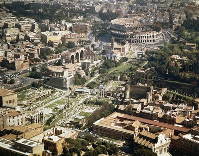 Colosseum or Flavian Amphitheater, Aerial View, 70-80 AD, Rome, Italy by Unbekannt Unbekannt