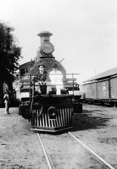 Darius Milhaud and Paul Claudel Seated on a Steam Trip While 