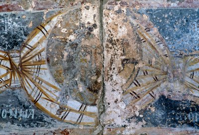 Face of Christ, Damaged Fresco in the Church of Metamorphosis Sotiros, Voutas, Crete, Greece by Unbekannt Unbekannt