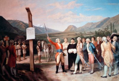 Foundation of the City of Ibarrada by Cristobal de Troya in 1606, Ecuador by Unbekannt Unbekannt