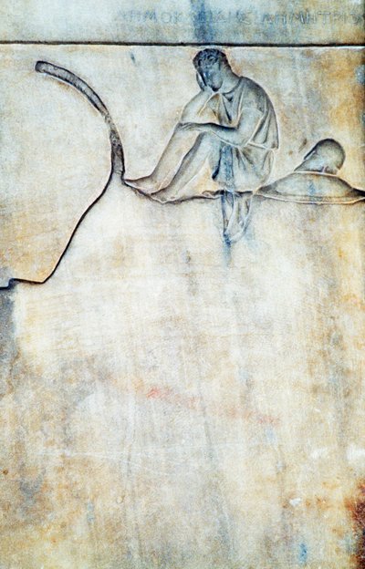Funerary stele of Demokleides, Greece, Greek civilization, second half of 4th century BC, detail by Unbekannt Unbekannt