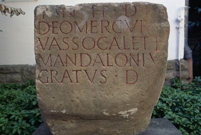 Inscription with Dedication to Mercury, Sandstone Plate, Bitburg, Rhineland-Palatinate, Germany, Roman Civilization, 2nd-3rd Century AD by Unbekannt Unbekannt