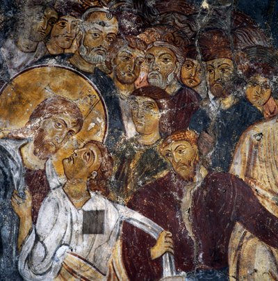 Jesus and the Apostles, Frescoes Inside the Monastery of Panagia Antifonitria, Myriokefala, Crete, Greece by Unbekannt Unbekannt