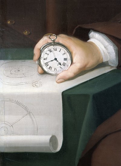 John Harrison with his marine chronometer by Unbekannt Unbekannt
