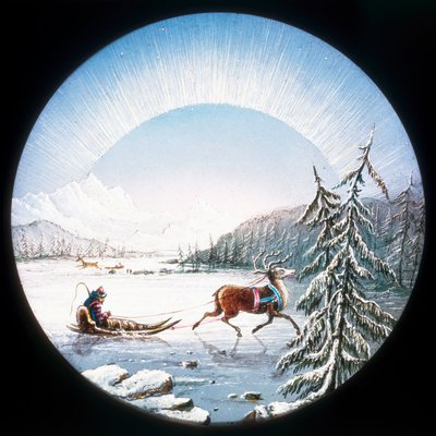 Lapland Scene, Hand-Coloured Magic Lantern Slide by Unbekannt Unbekannt