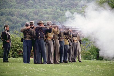 Modern re-enactment of the Battle of Gettysburg by Unbekannt Unbekannt