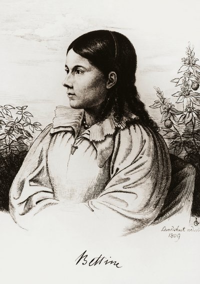 Portrait of Bettina Brentano von Arnim (1785-1859) by Unbekannt Unbekannt