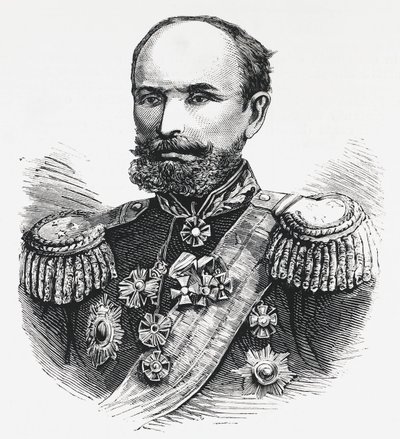 Portrait of General Oklobjio, Russian commander in the Caucasus, Russian-Turkish war by Unbekannt Unbekannt