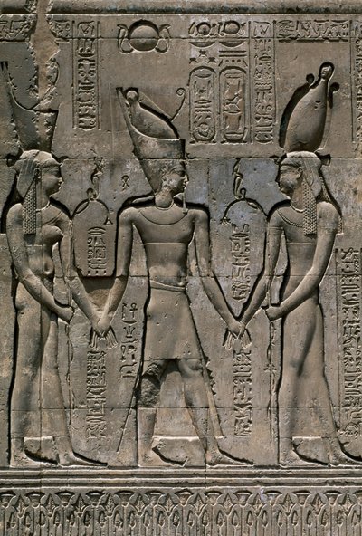 Relief with Thutmose III and Gods Heka and Khnum, Facade of Hypostyle Hall of Temple of Khnum, Esna, Egypt, Egyptian Civilization, (detail) by Unbekannt Unbekannt
