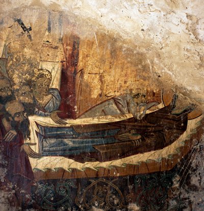 Remains of Fresco in Byzantine Church of Agios Georgios Xifoforos, Apodoulou, Crete, Greece by Unbekannt Unbekannt