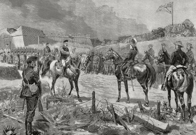 Spanish General Jose Toral y Velazquez Surrendering to American Troops, Santiago de Cuba, July 1898, Spanish-American War, Cuba by Unbekannt Unbekannt