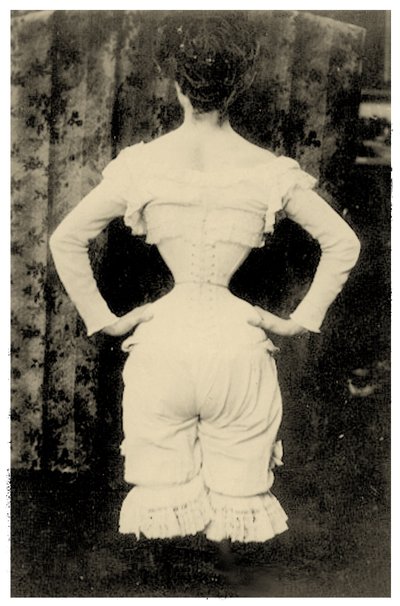 Woman wearing a corset c.1865 by Unbekannt Unbekannt