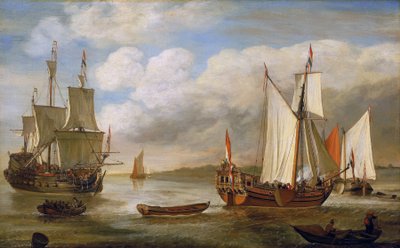 Variety of Dutch boats: sailboats, ships and barges by Lieve Verschuier