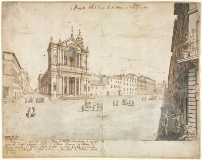Eighteen Views of Rome: Santa Maria in Via Lata by Lievin Cruyl