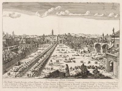 Foro Romano from Prospectus Locorum Urbis Romae Insignium, 1666 by Lievin Cruyl