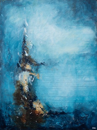 Deep Blue Abstract Flow by Lillian Christiansson