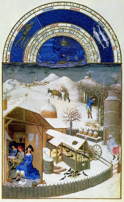 Facsimile of February: Farmyard Scene with Peasants, copied from 