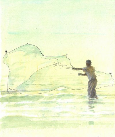 Lone Fisherman 2, 2015 by Lincoln Seligman