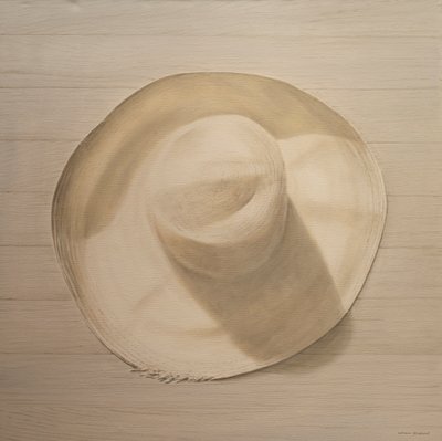 Travelling Hat on Dusty Table, 2010 by Lincoln Seligman