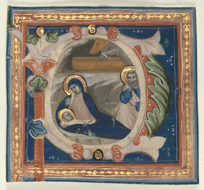 Historiated Initial P Excised from a Gradual: The Nativity, c. 1350-1375 by Lippo Vanni