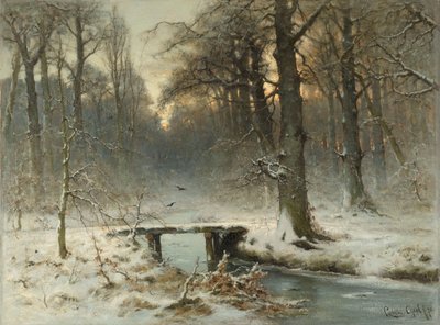A January Evening in the Woods of The Hague by Lodewijk Frederik Hendrik (1850-1936) Apol