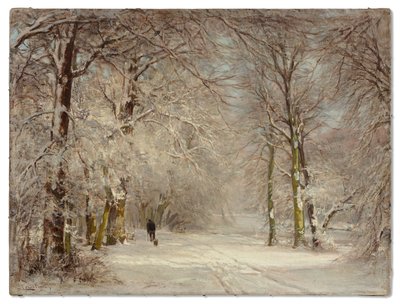 A snow covered path in winter by Lodewijk Frederik Hendrik (1850 1936) Apol