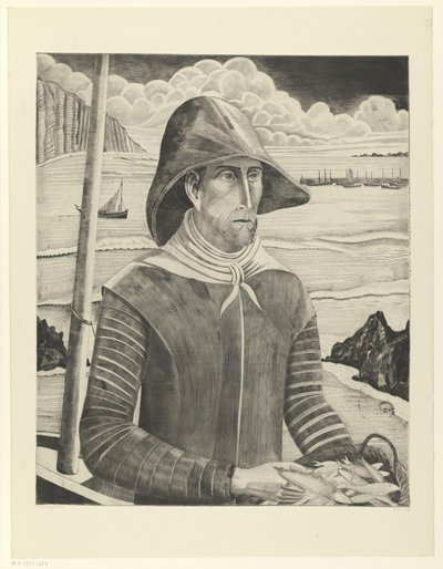Breton Fisherman by Lodewijk Schelfhout (signed by artist)