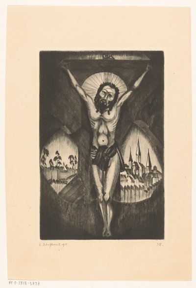Christ on the Cross by Lodewijk Schelfhout (signed by artist)