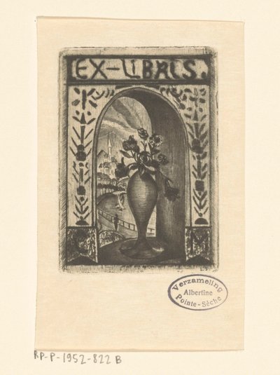 Ex Libris of C. van der Meulen by Lodewijk Schelfhout (signed by artist)