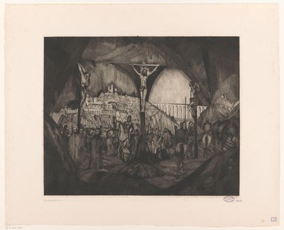 Golgotha I by Lodewijk Schelfhout (signed by artist)