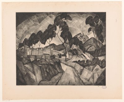 Hilly Landscape in Provence by Lodewijk Schelfhout (signed by artist)