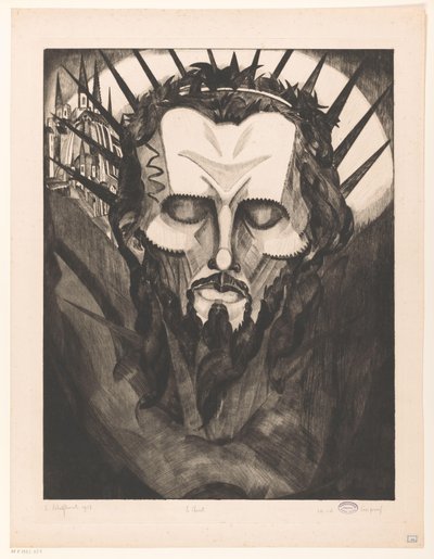 Head of Christ by Lodewijk Schelfhout (signed by artist)