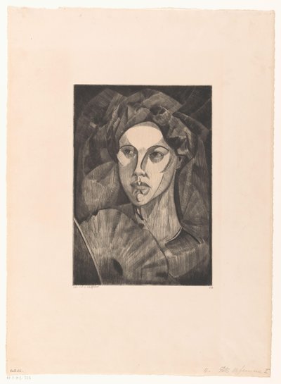 Head of a Woman by Lodewijk Schelfhout (signed by artist)