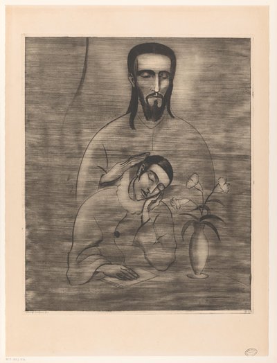 Pierrot and Christ (The Dream of Pierrot) by Lodewijk Schelfhout (signed by artist)