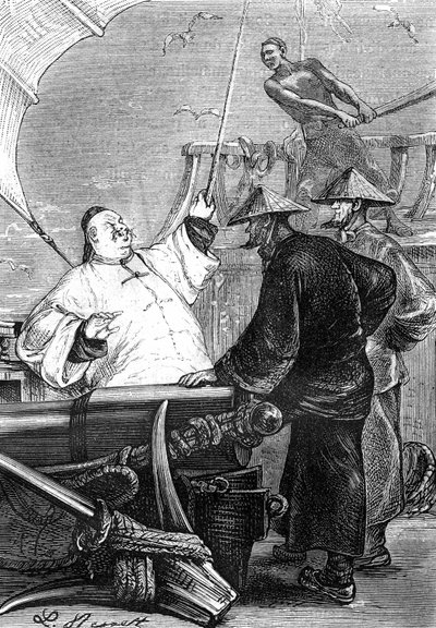 Drawing by Leon Benett, from Jules Verne